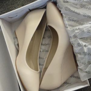 Beige wedge heels